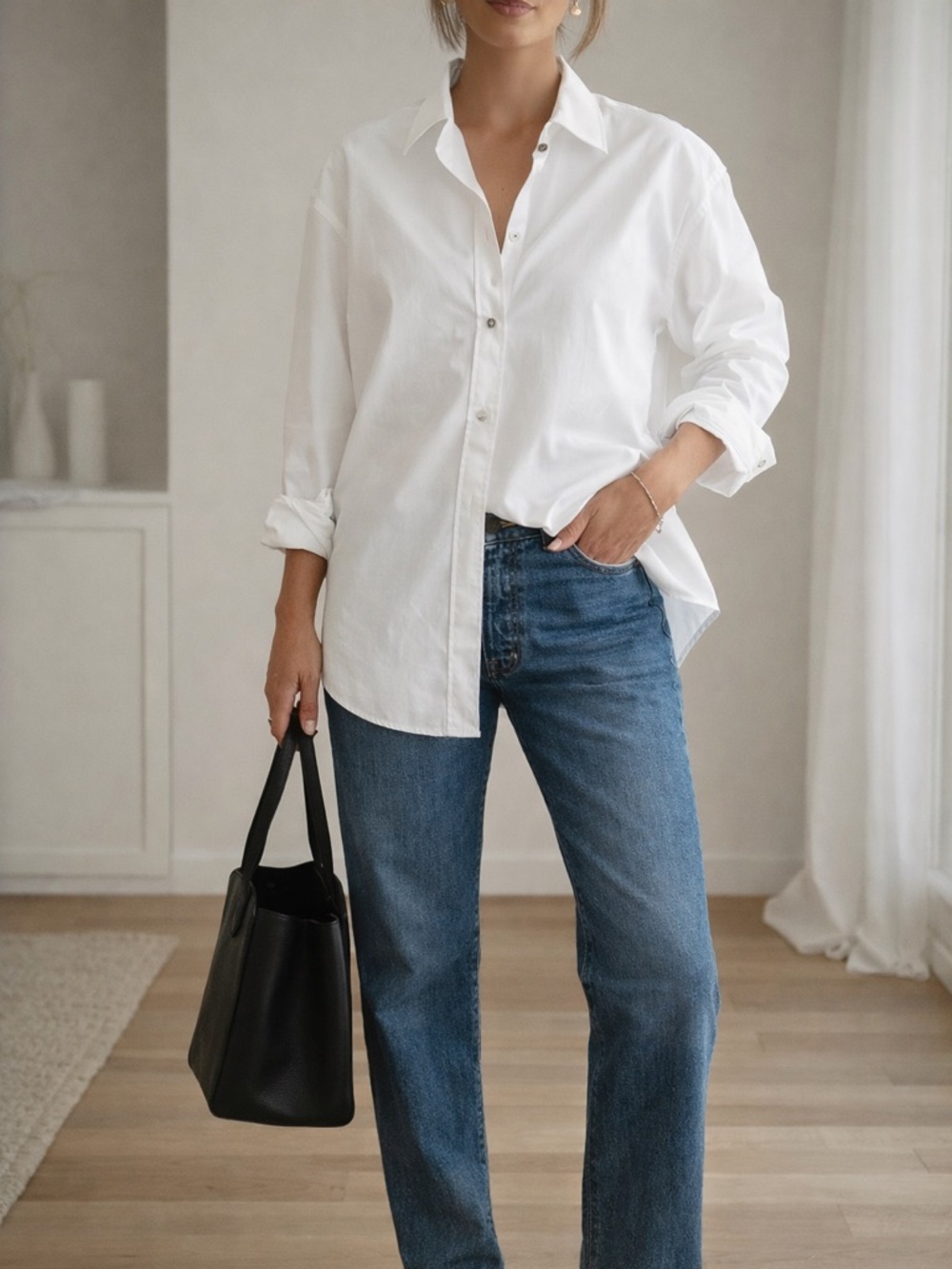 Mother Oxford Shirt Size 3 White Button Down Oversized Cotton Poplin Classic XL - Picture 1 of 16